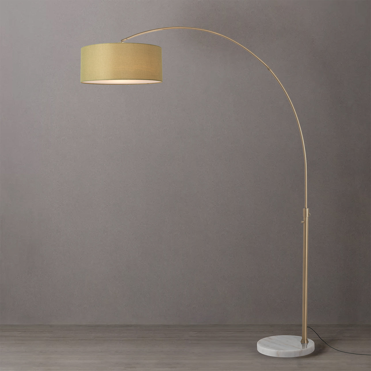 Nova of California 2110821AV Float 1-Light Arc Lamp in Weathered Brass / White
