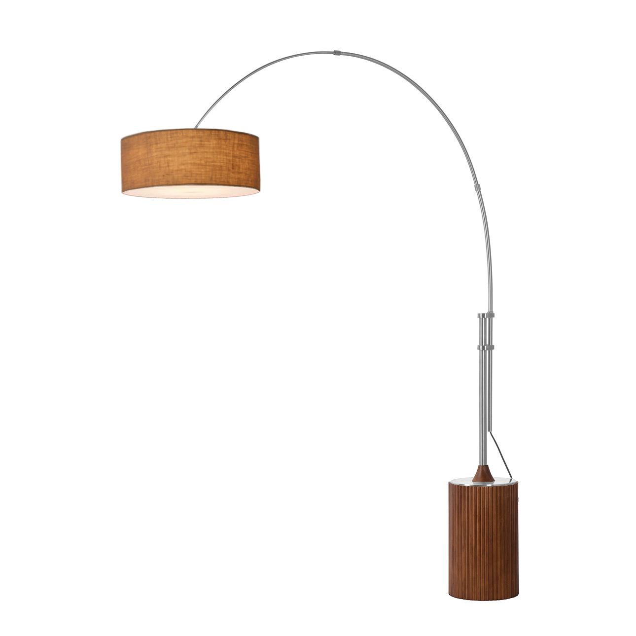 Nova of California 2110833BU Tambo Stretch 1-Light Arc Lamp in Satin Nickel / Dark Walnut