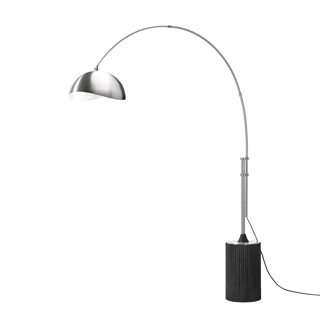 Nova of California 2114834SN Luna Bella 1-Light Arc Lamp in Satin Nickel / Black Oak