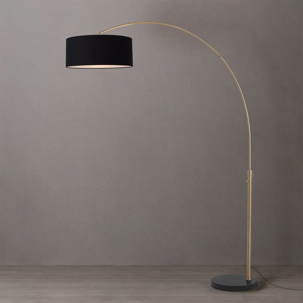 Nova of California 2110818BK Float 1-Light Arc Lamp in Weathered Brass / Black