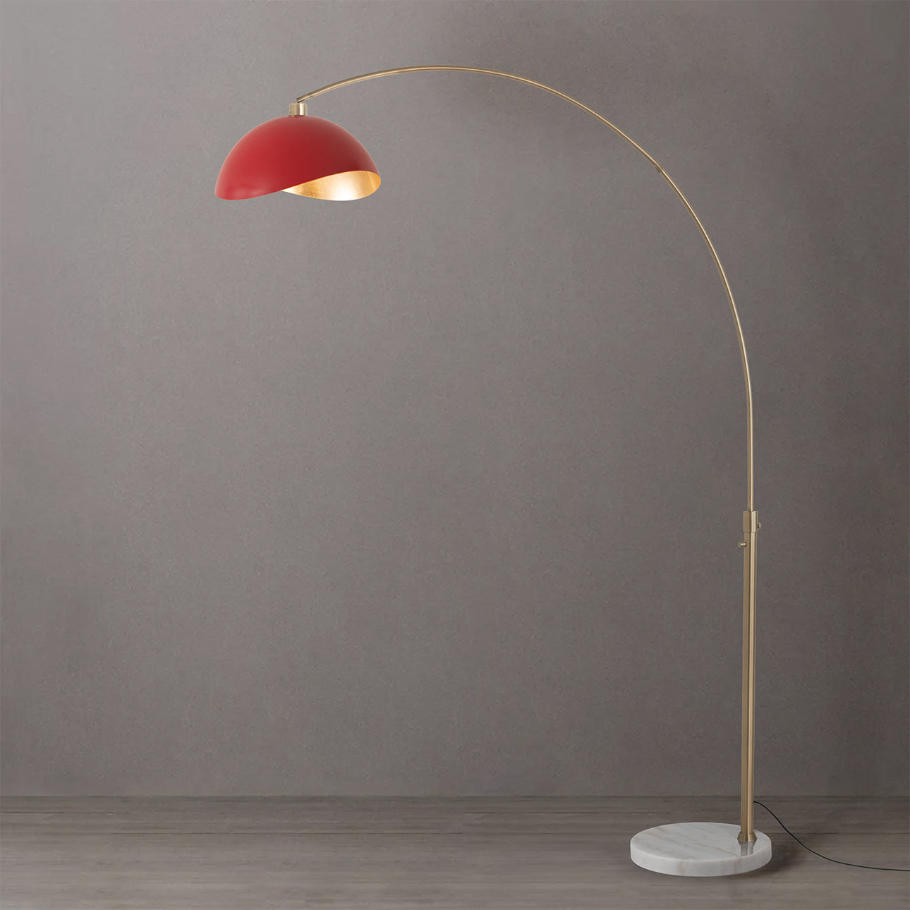 Nova of California 2114821RG Luna Bella 1-Light Arc Lamp in Weathered Brass / White