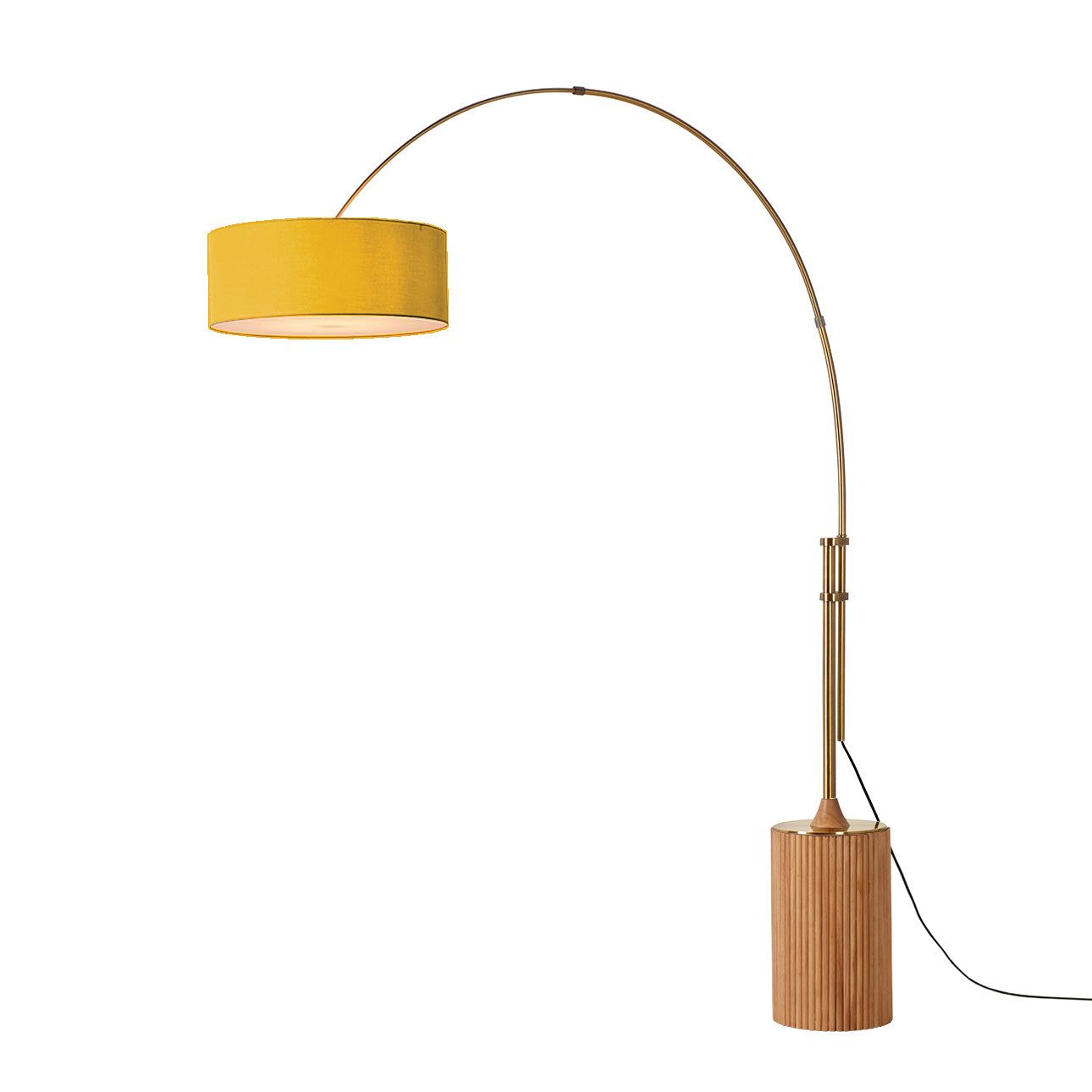 Nova of California 2110839MU Tambo Stretch 1-Light Arc Lamp in Weathered Brass / Natural Ash