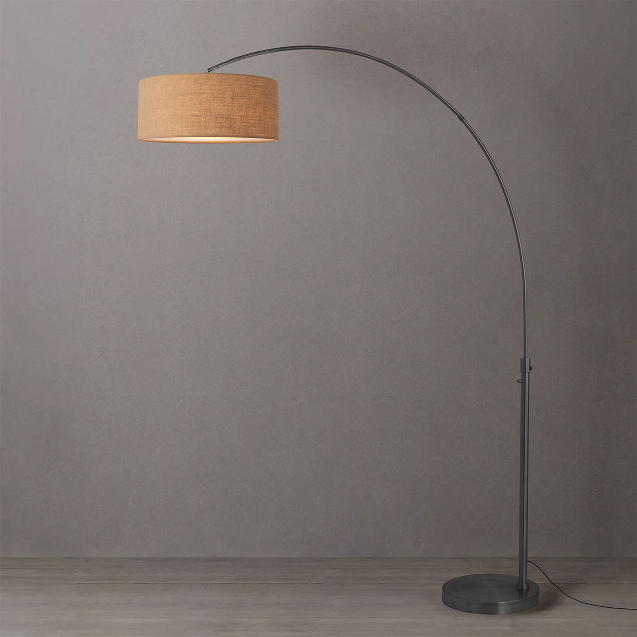 Nova of California 2110826BU Float 1-Light Arc Lamp in Black Nickel
