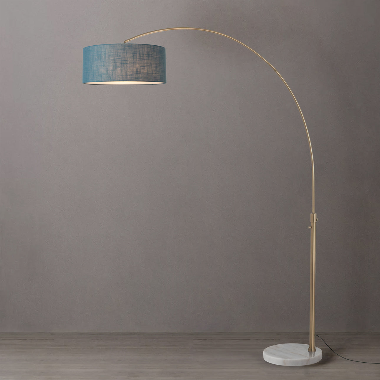 Nova of California 2110821BL Float 1-Light Arc Lamp in Weathered Brass / White