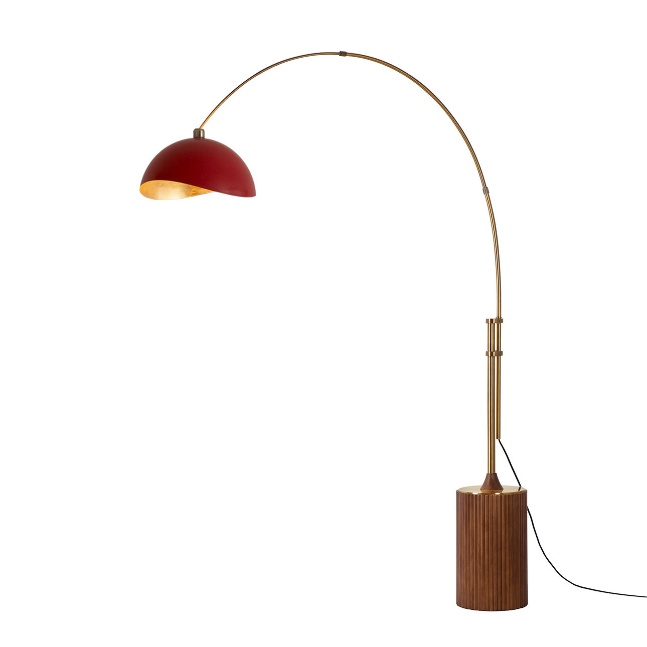 Nova of California 2114832RG Luna Bella 1-Light Arc Lamp in Weathered Brass / Dark Walnut