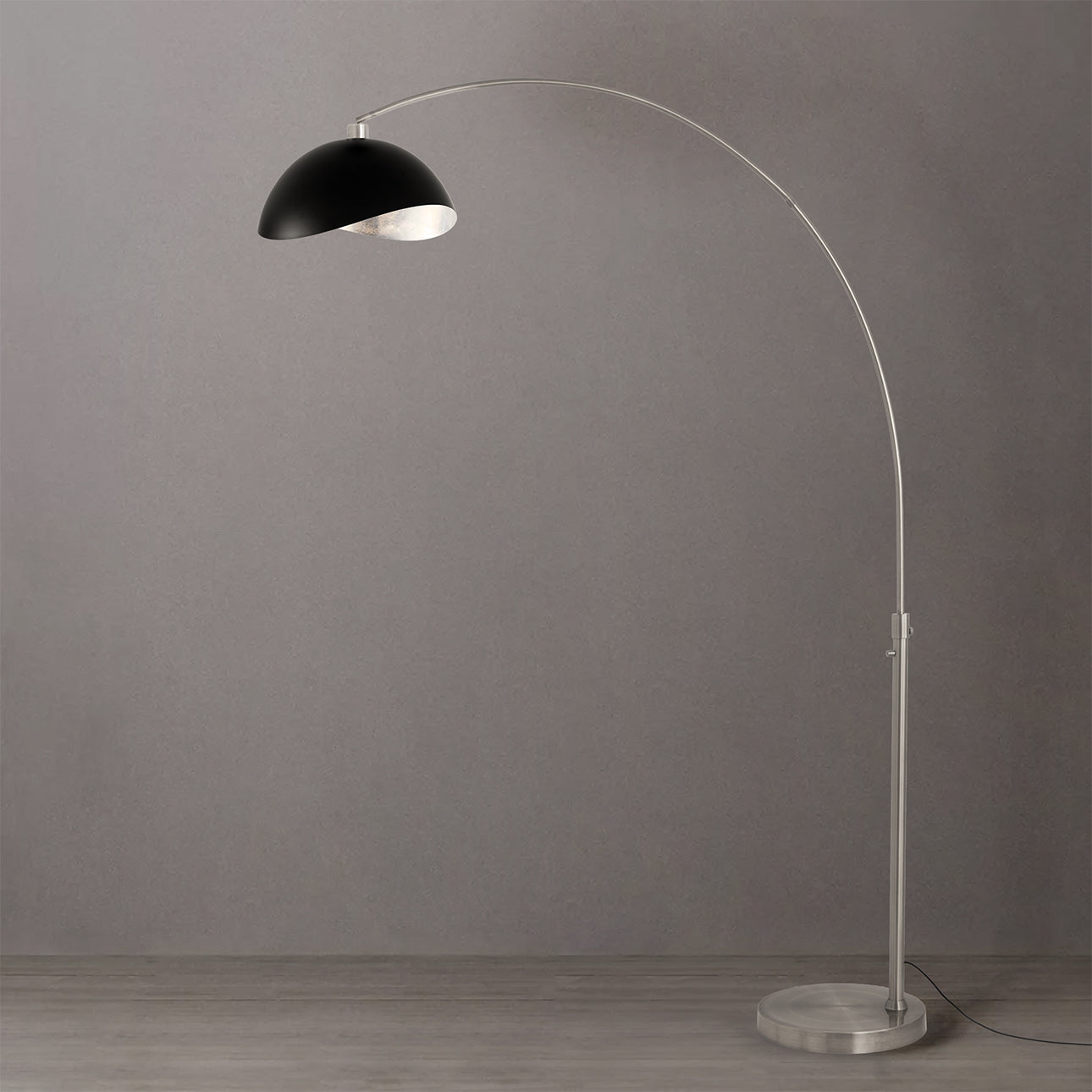 Nova of California 2114825MS Luna Bella 1-Light Arc Lamp in Satin Nickel