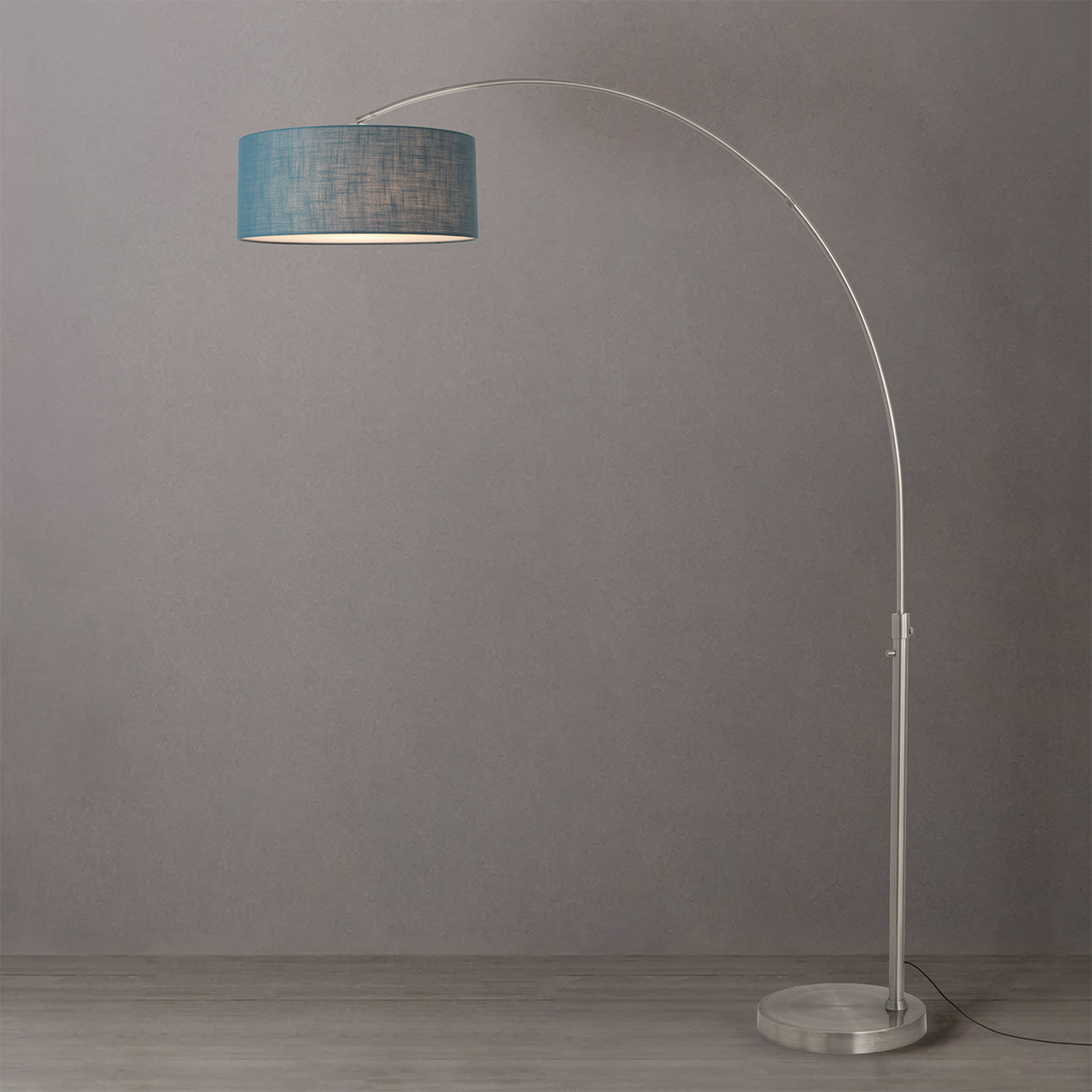Nova of California 2110825BL Float 1-Light Arc Lamp in Satin Nickel