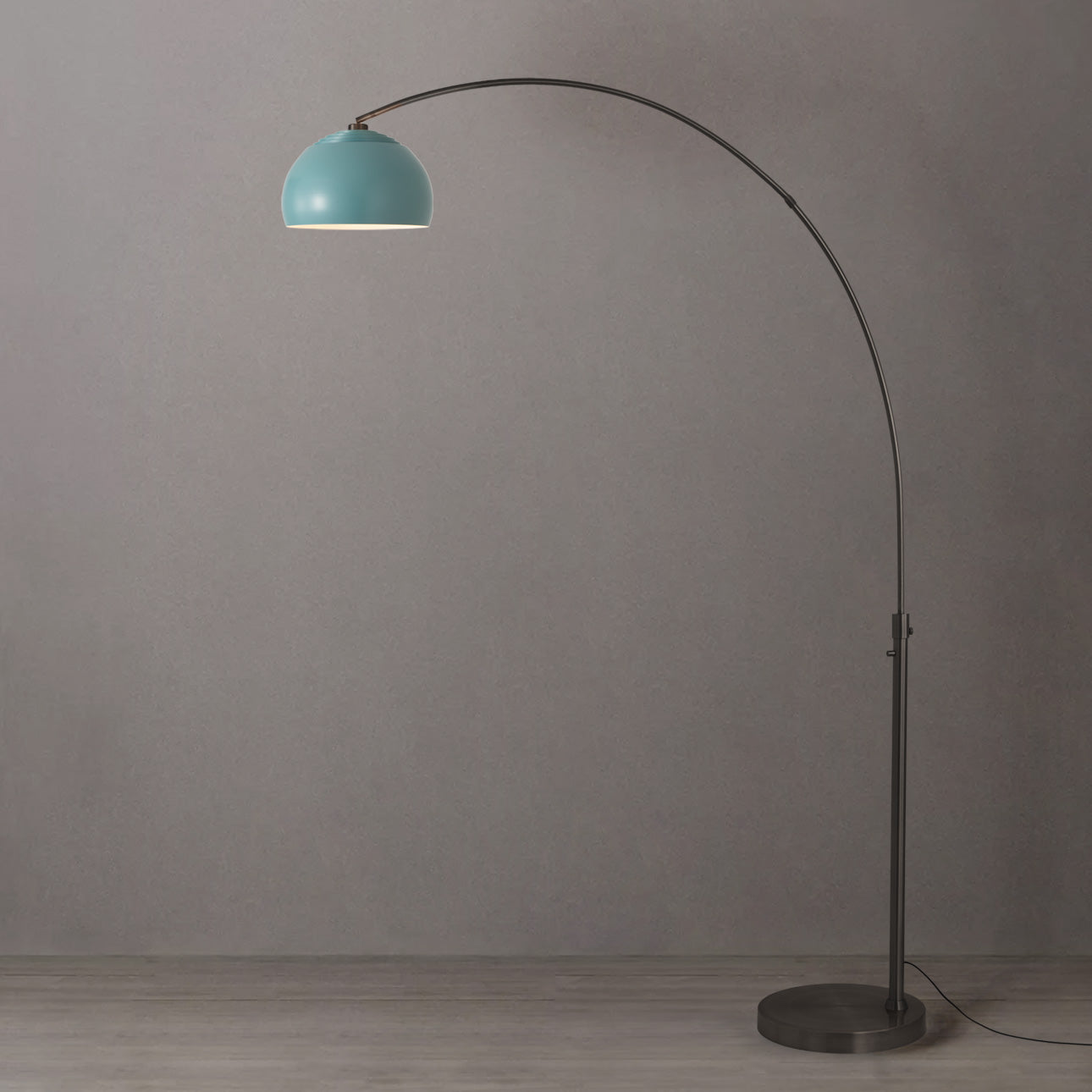 Nova of California 2113826BL Float 1-Light Arc Lamp in Black Nickel (6BL)