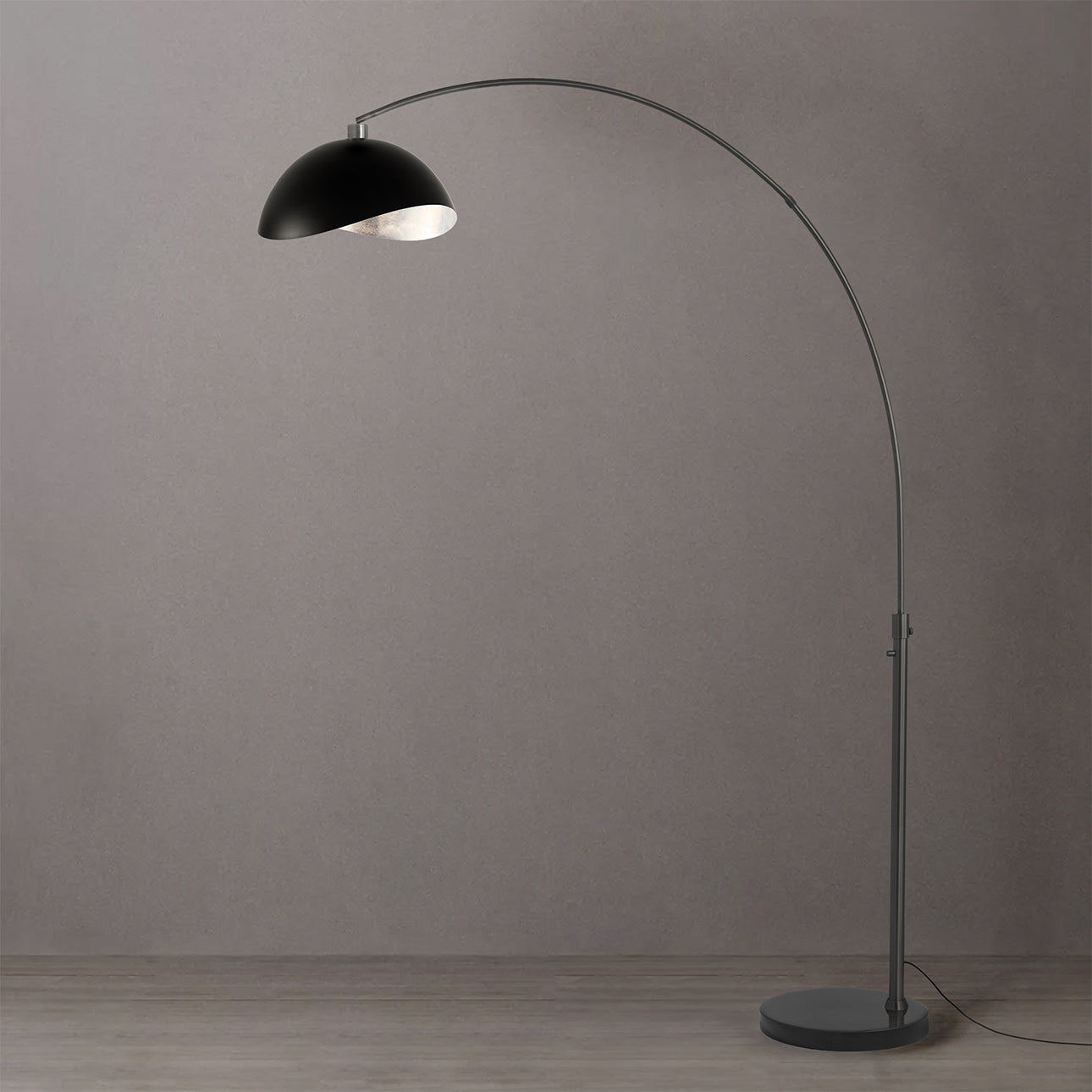 Nova of California 2114820MS Luna Bella 1-Light Arc Lamp in Black Nickel / Black