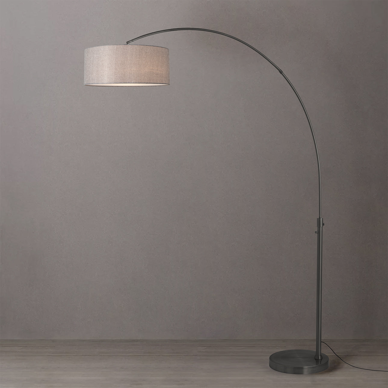Nova of California 2110826CG Float 1-Light Arc Lamp in Black Nickel