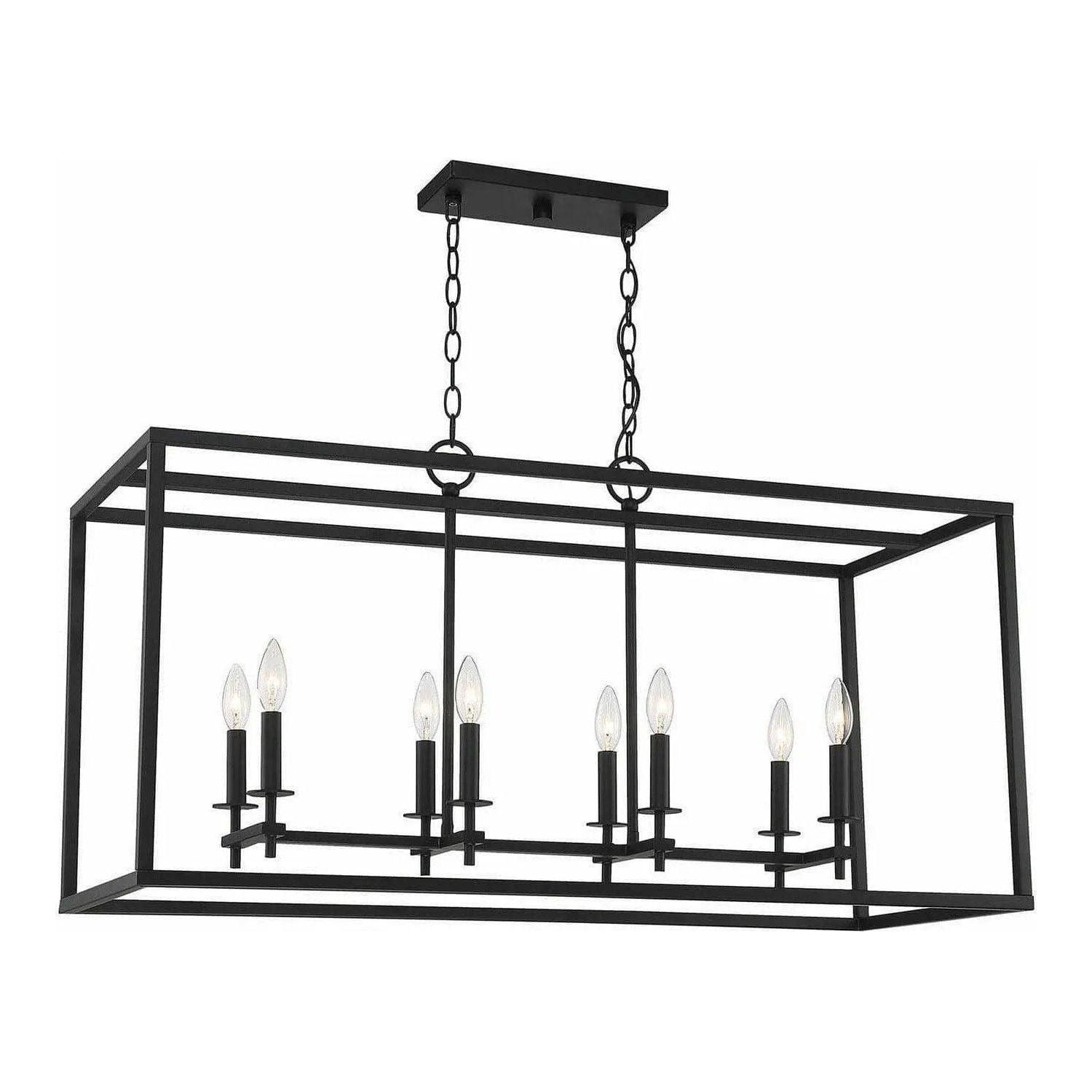 Meridian Lite Trends - Meridian Eight Light Linear Chandelier - M7020MBK - Canada Light Shop
