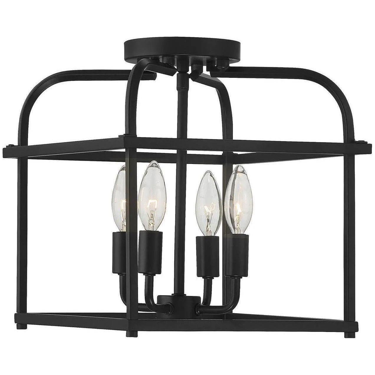Meridian Lite Trends - Meridian Four Light Semi Flush Mount - M60061MBK - Canada Light Shop
