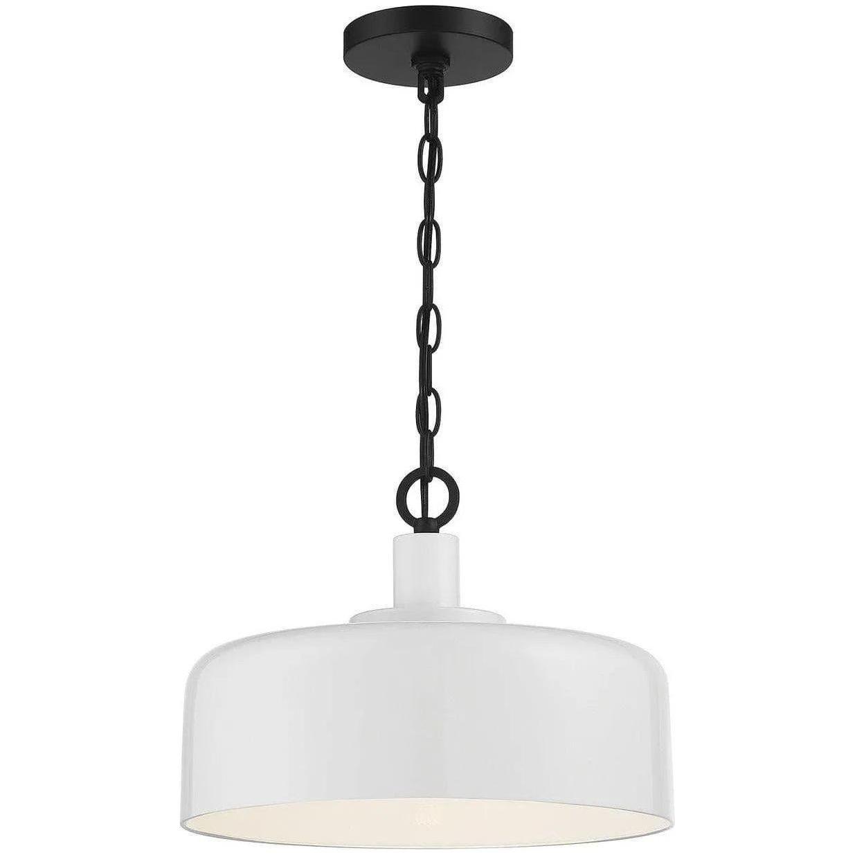 Meridian Lite Trends - Meridian One Light Pendant - M70103WHBK - Canada Light Shop