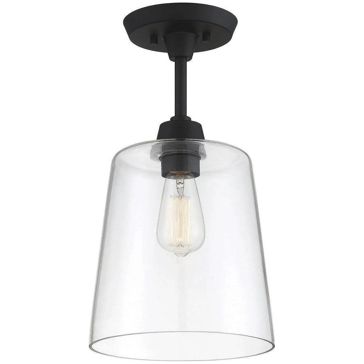 Meridian Lite Trends - Meridian One Light Semi Flush Mount - M60010MBK - Canada Light Shop