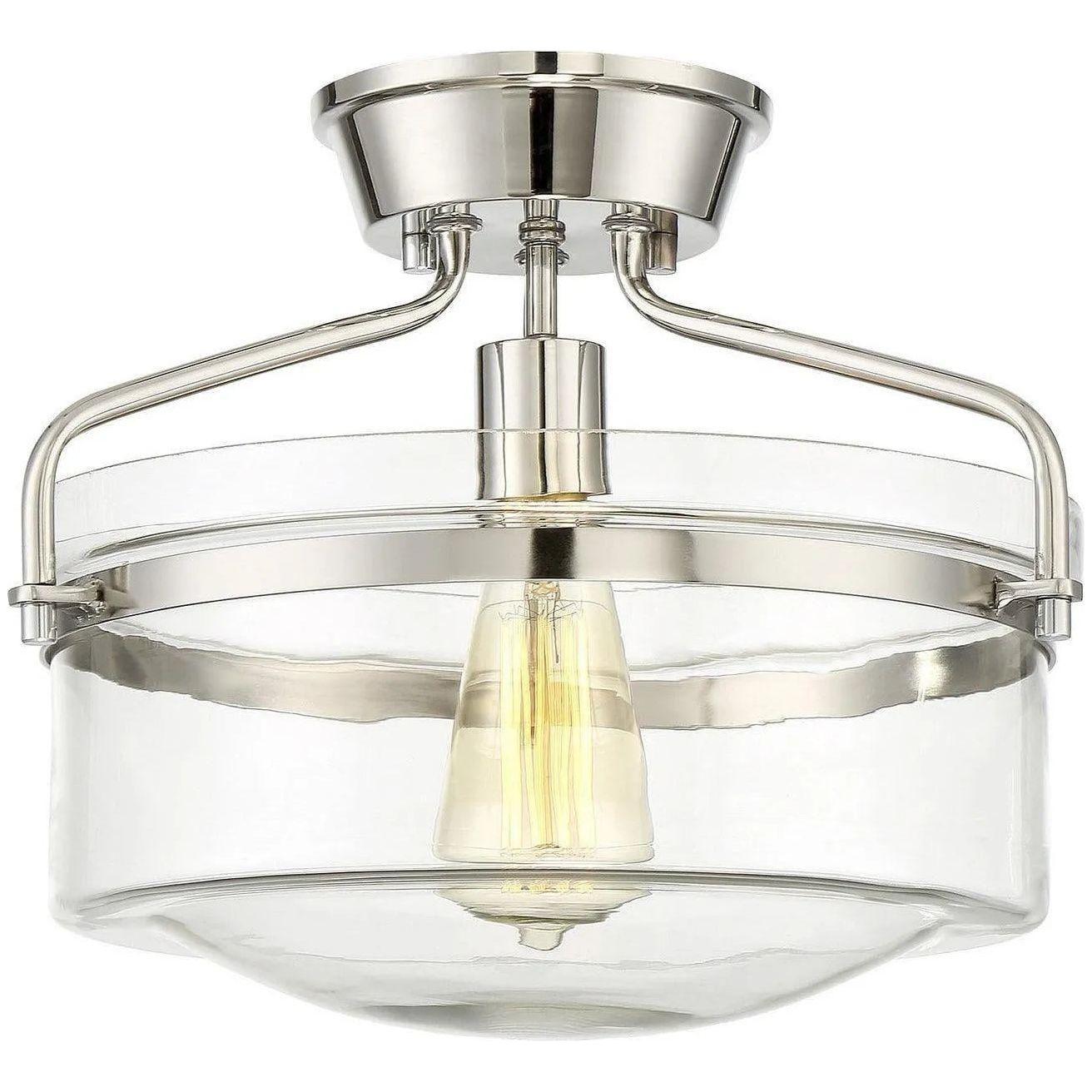 Meridian Lite Trends - Meridian One Light Semi Flush Mount - M60011PN - Canada Light Shop