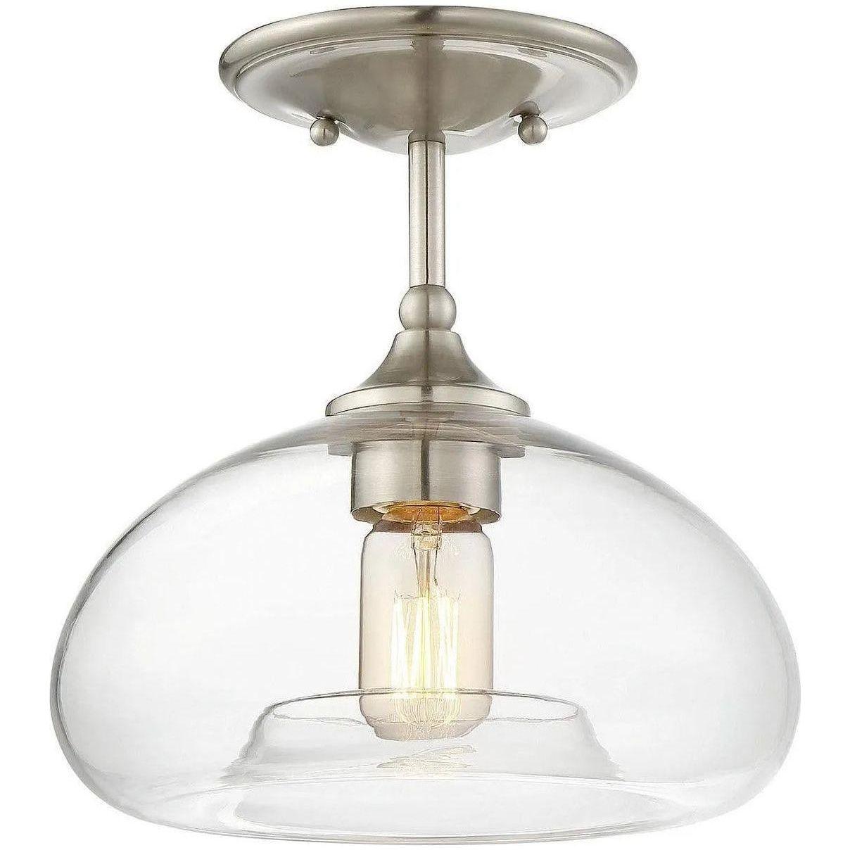 Meridian Lite Trends - Meridian One Light Semi Flush Mount - M60017BN - Canada Light Shop