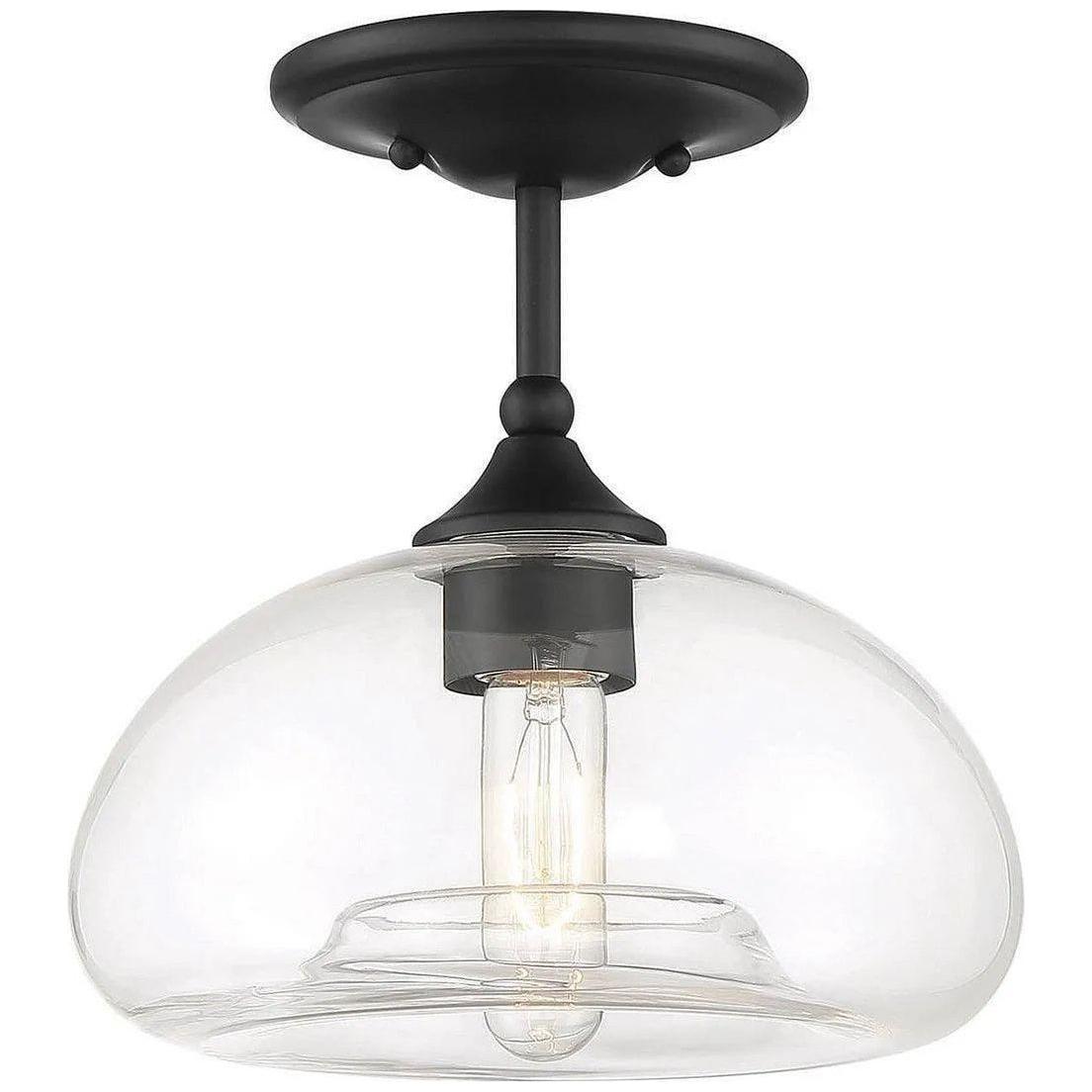 Meridian Lite Trends - Meridian One Light Semi Flush Mount - M60017MBK - Canada Light Shop