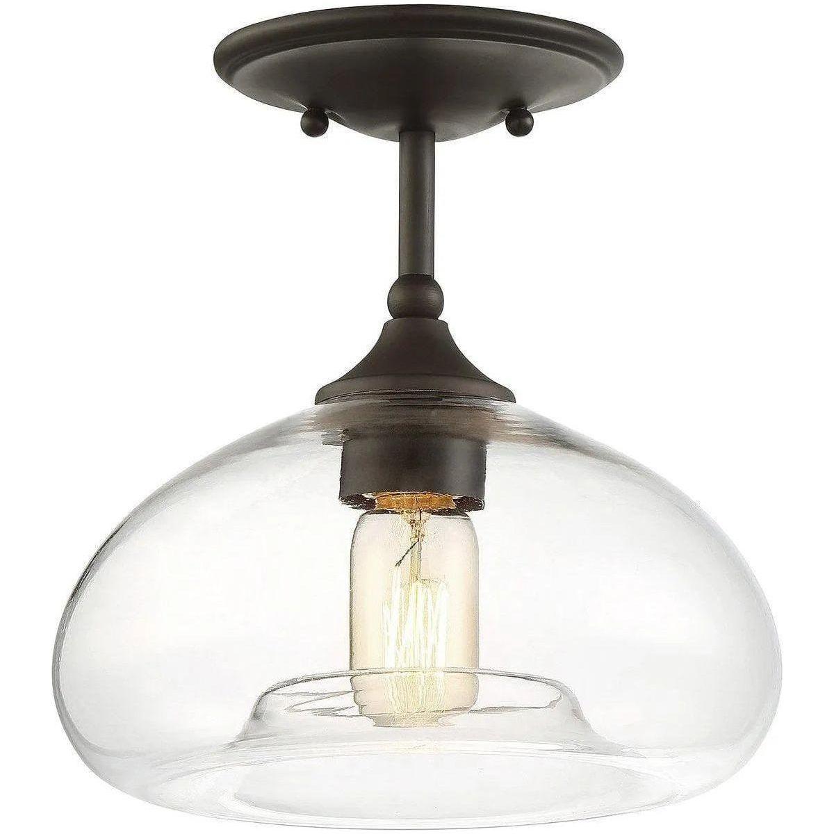 Meridian Lite Trends - Meridian One Light Semi Flush Mount - M60017ORB - Canada Light Shop