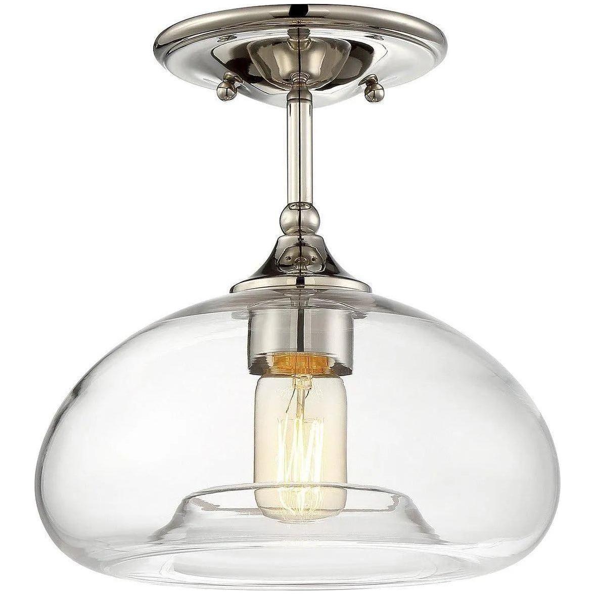 Meridian Lite Trends - Meridian One Light Semi Flush Mount - M60017PN - Canada Light Shop