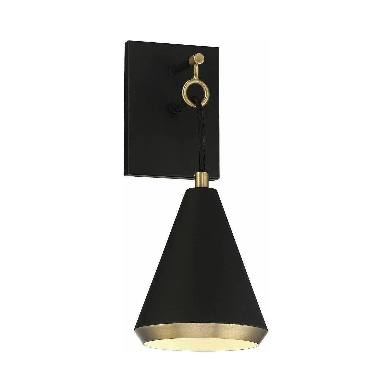Meridian Lite Trends - Meridian One Light Wall Sconce - M90066MBKNB - Canada Light Shop