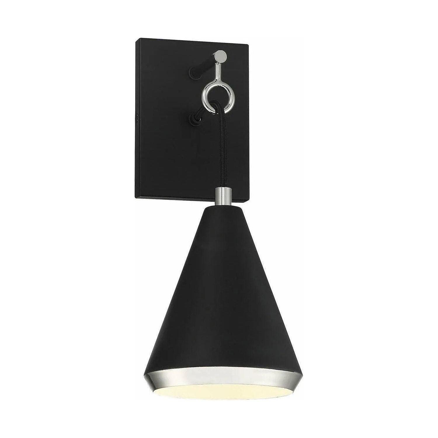 Meridian Lite Trends - Meridian One Light Wall Sconce - M90066MBKPN - Canada Light Shop