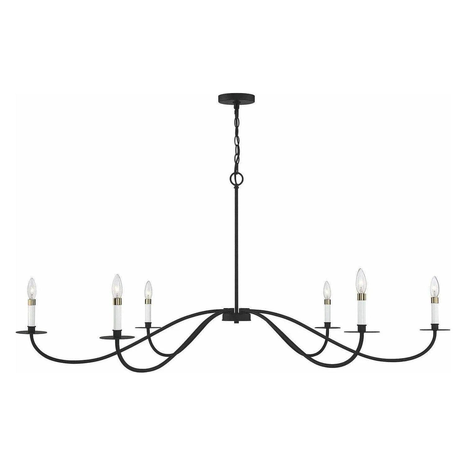 Meridian Lite Trends - Meridian Six Light Chandelier - M100105MBK - Canada Light Shop