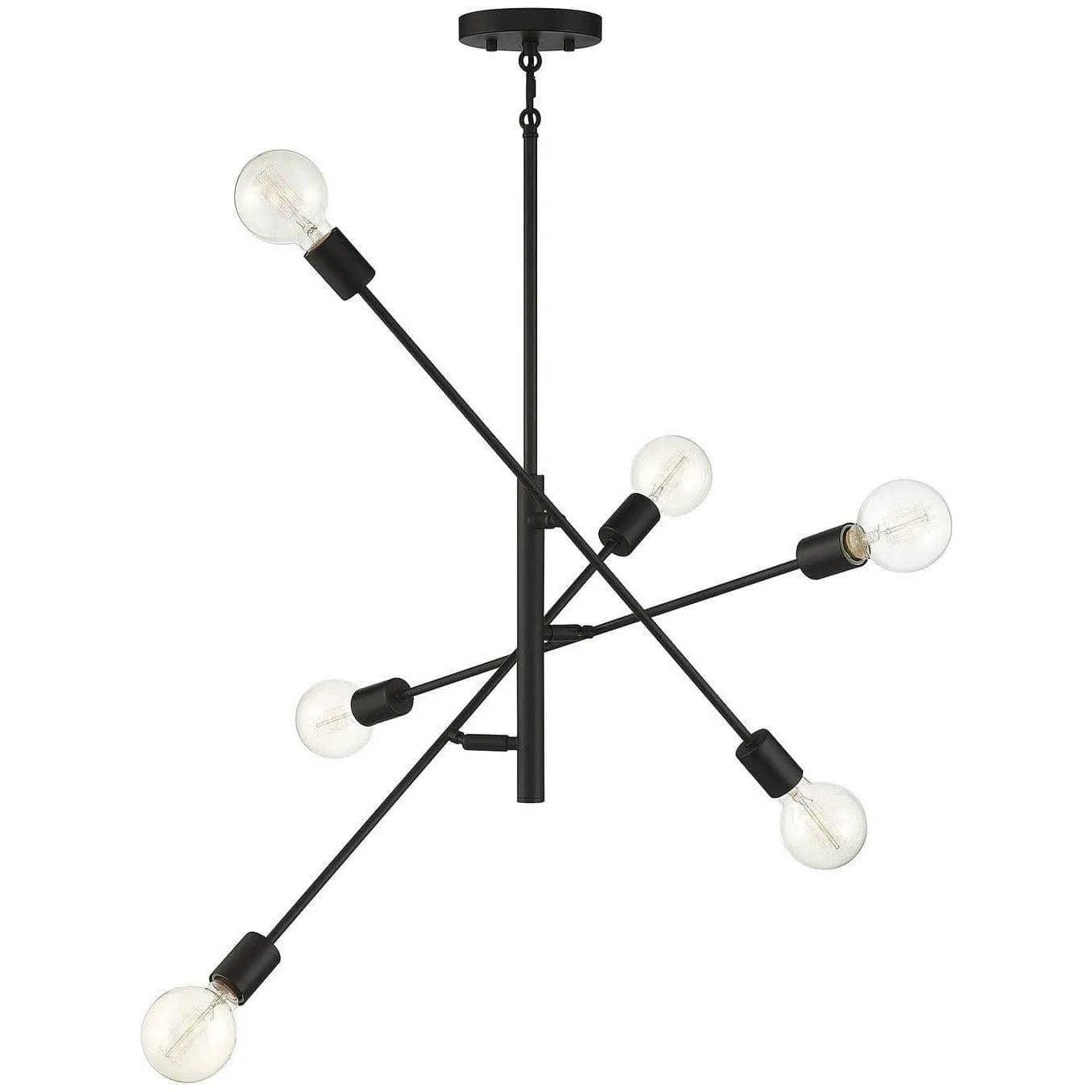 Meridian Lite Trends - Meridian Six Light Chandelier - M10084MBK - Canada Light Shop