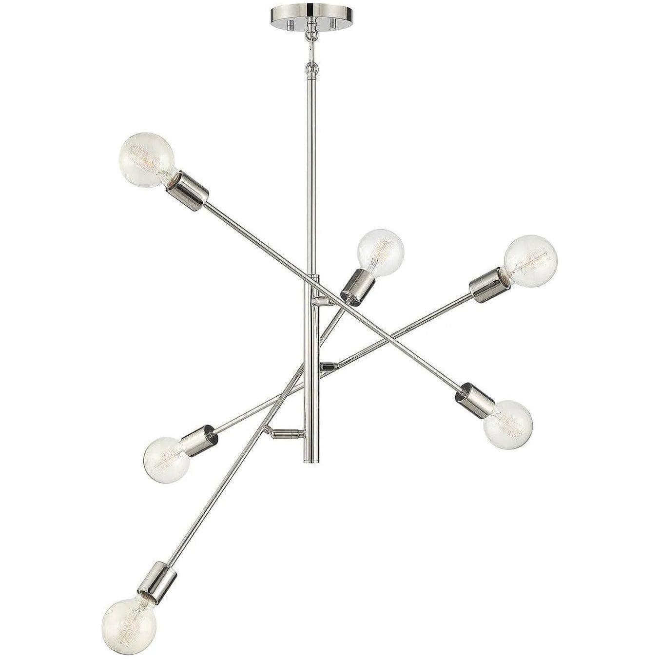 Meridian Lite Trends - Meridian Six Light Chandelier - M10084PN - Canada Light Shop
