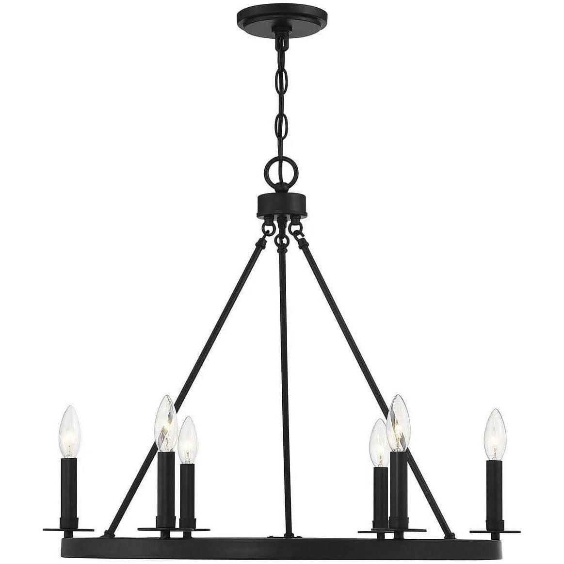 Meridian Lite Trends - Meridian Six Light Chandelier - M10093MBK - Canada Light Shop