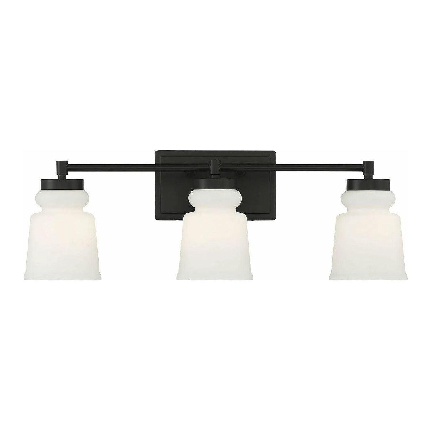 Meridian Lite Trends - Meridian Three Light Bathroom Vanity Light - M80058MBK - Canada Light Shop