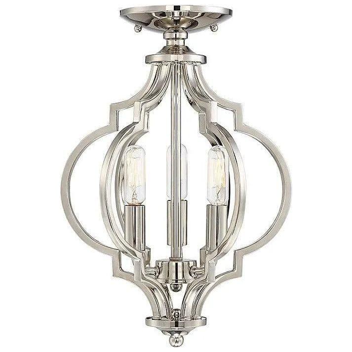 Meridian Lite Trends - Meridian Three Light Semi Flush Mount - M60055PN - Canada Light Shop