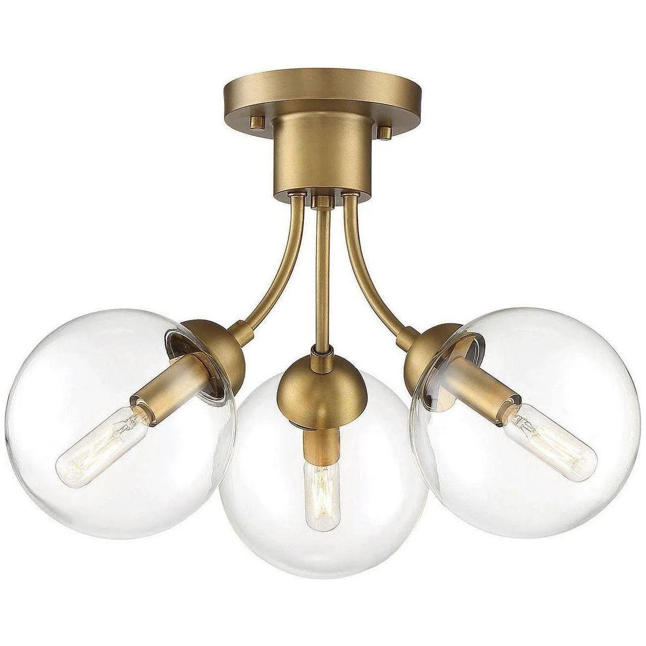 Meridian Lite Trends - Meridian Three Light Semi Flush Mount - M60060NB - Canada Light Shop