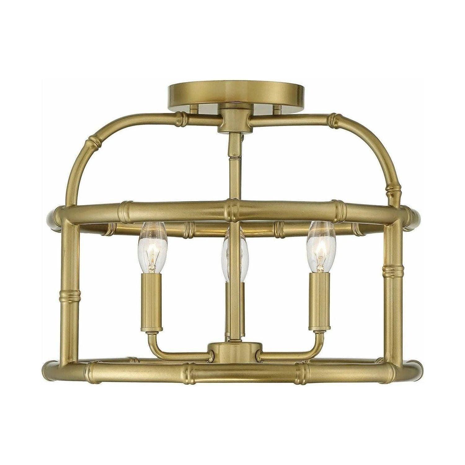 Meridian Lite Trends - Meridian Three Light Semi-Flush Mount - M60066BB - Canada Light Shop