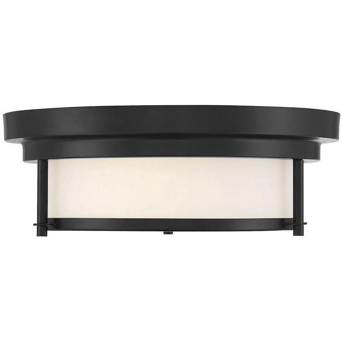 Meridian Lite Trends - Meridian Two Light Flush Mount - M60062MBK - Canada Light Shop