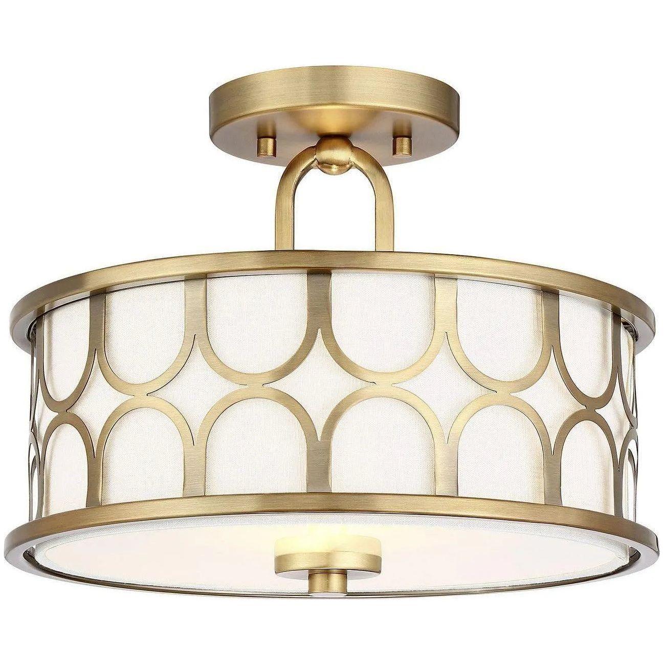 Meridian Lite Trends - Meridian Two Light Semi Flush Mount - M60015NB - Canada Light Shop
