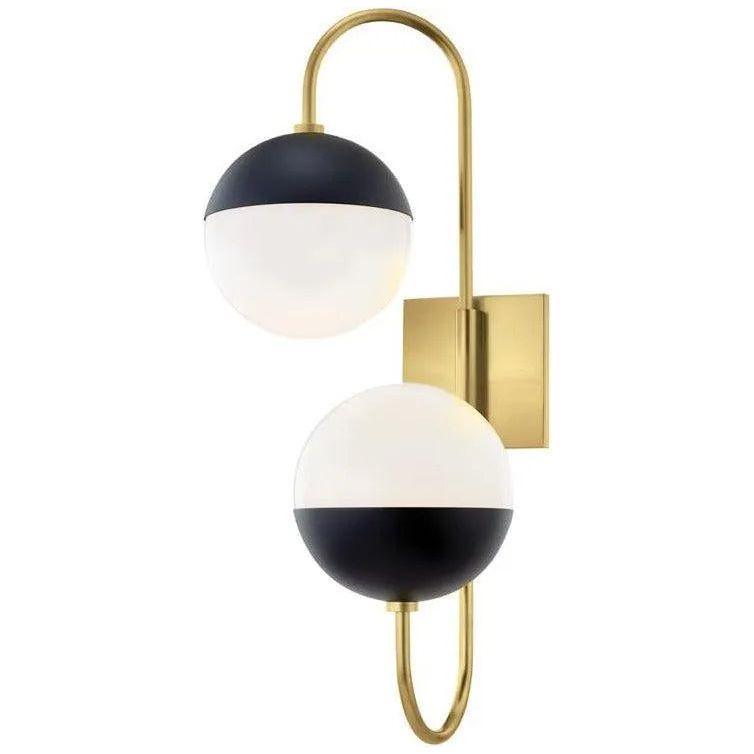 Mitzi - Renee Double Adjustable Wall Sconce - H344102B-AGB/BK - Canada Light Shop