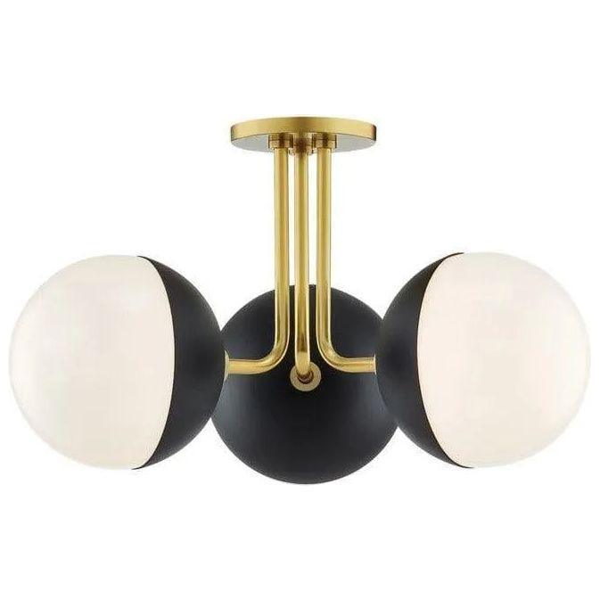 Mitzi - Renee Semi Flush Mount - H344603-AGB/BK - Canada Light Shop