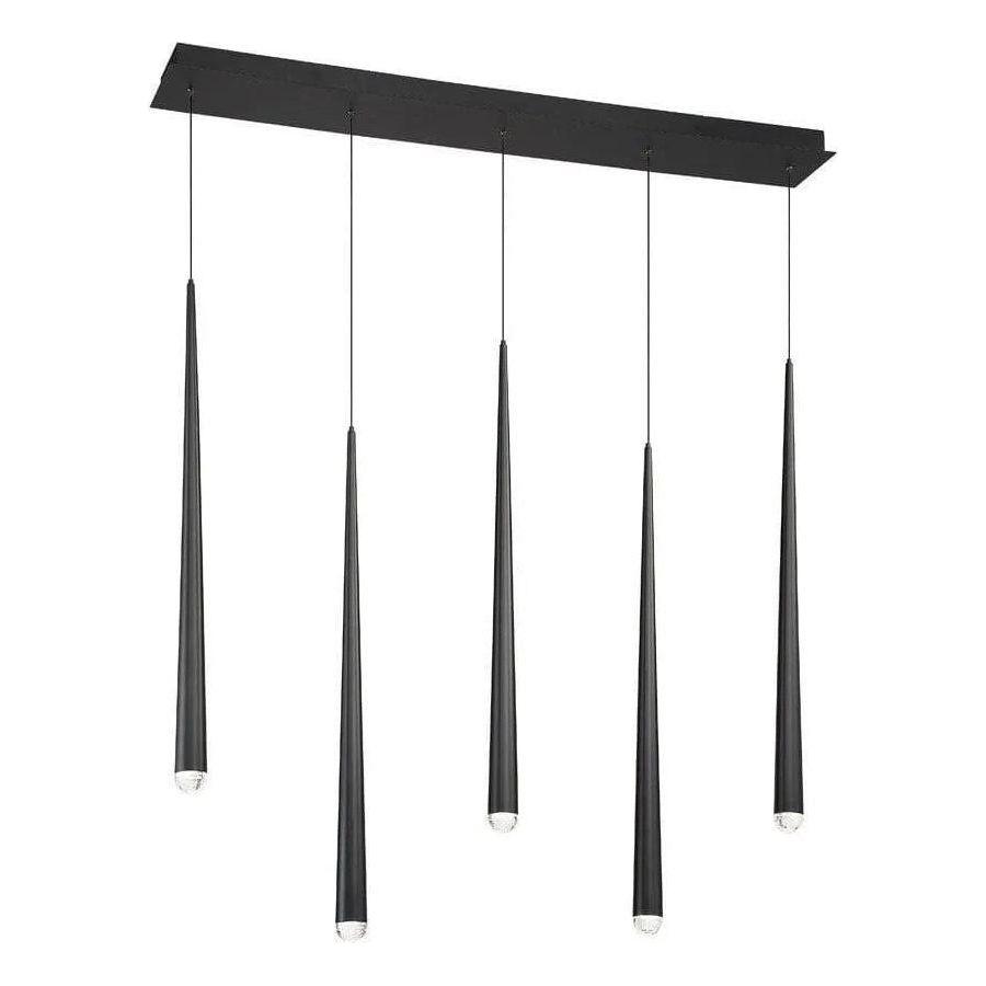 Modern Forms - Cascade LED Crystal Linear Pendant, 5-Light - PD-41705L-BK - Canada Light Shop
