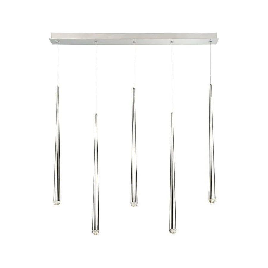 Modern Forms - Cascade LED Crystal Linear Pendant, 5-Light - PD-41705L-PN - Canada Light Shop