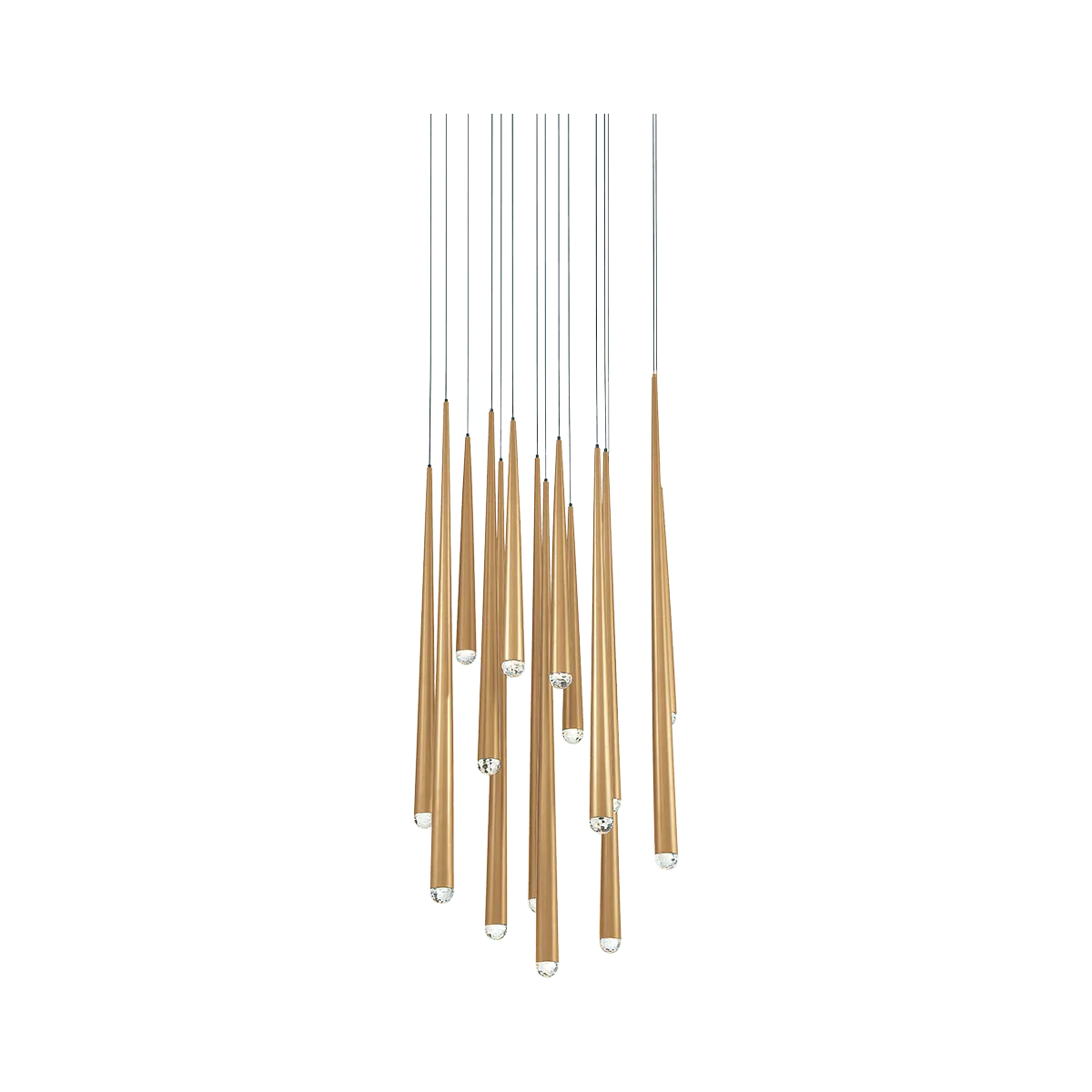 Modern Forms - Cascade LED Crystal Multi-Light Pendant, 15-Light - PD-41715R-AB - Canada Light Shop