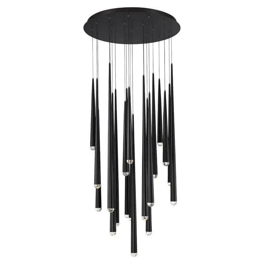 Modern Forms - Cascade LED Crystal Multi-Light Pendant, 21-Light - PD-41721R-BK - Canada Light Shop