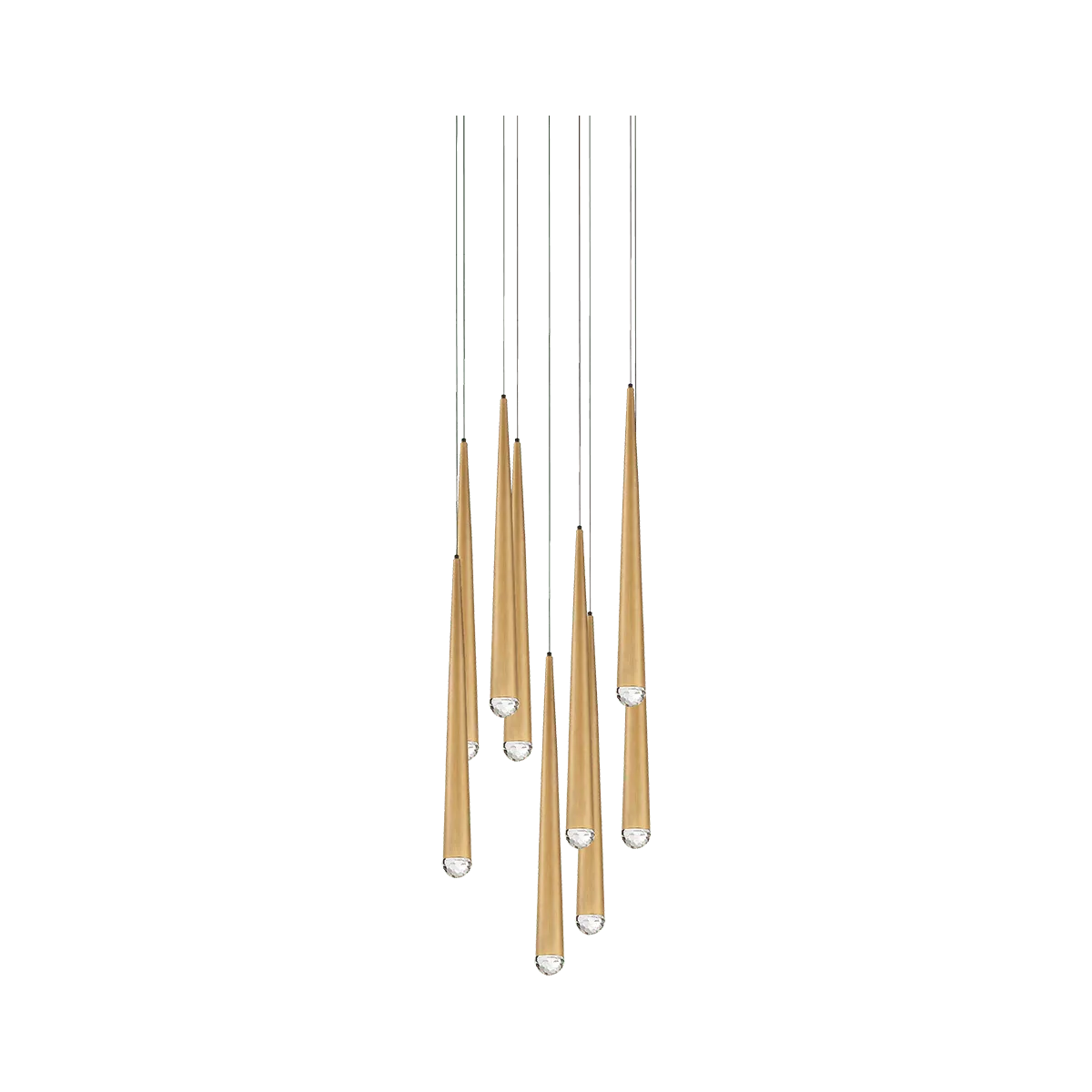 Modern Forms - Cascade LED Crystal Multi-Light Pendant, 9-Light - PD-41709R-AB - Canada Light Shop