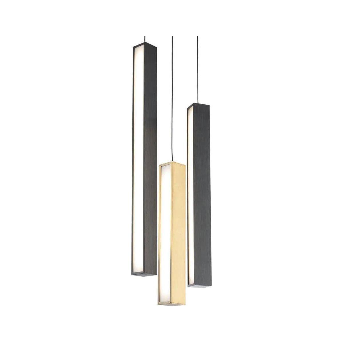 Modern Forms - Chaos LED Multi-Light Pendant, 3-Light - PD-64803R-BK/AB-AB - Canada Light Shop