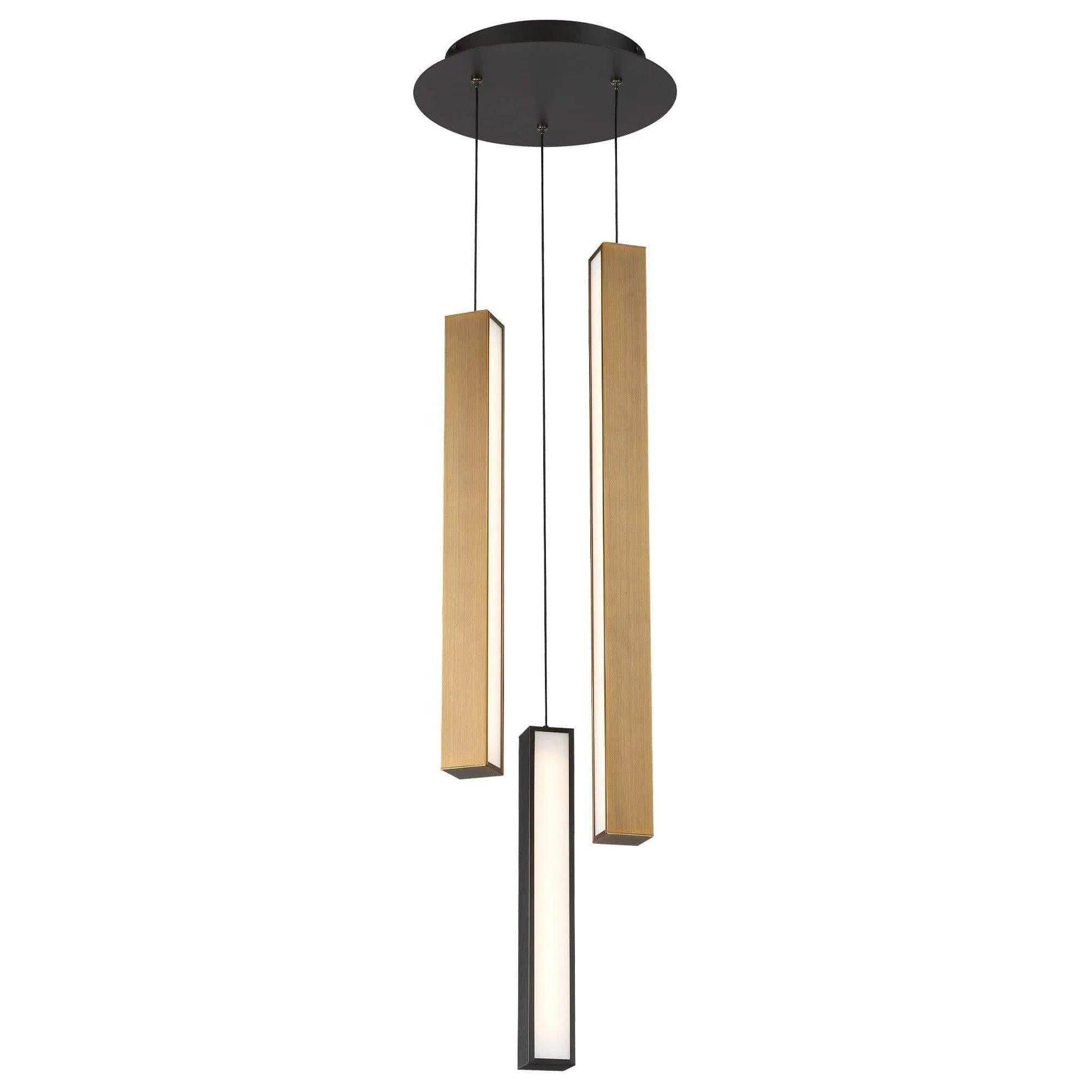 Modern Forms - Chaos LED Multi-Light Pendant, 3-Light - PD-64803R-BK/AB-BK - Canada Light Shop