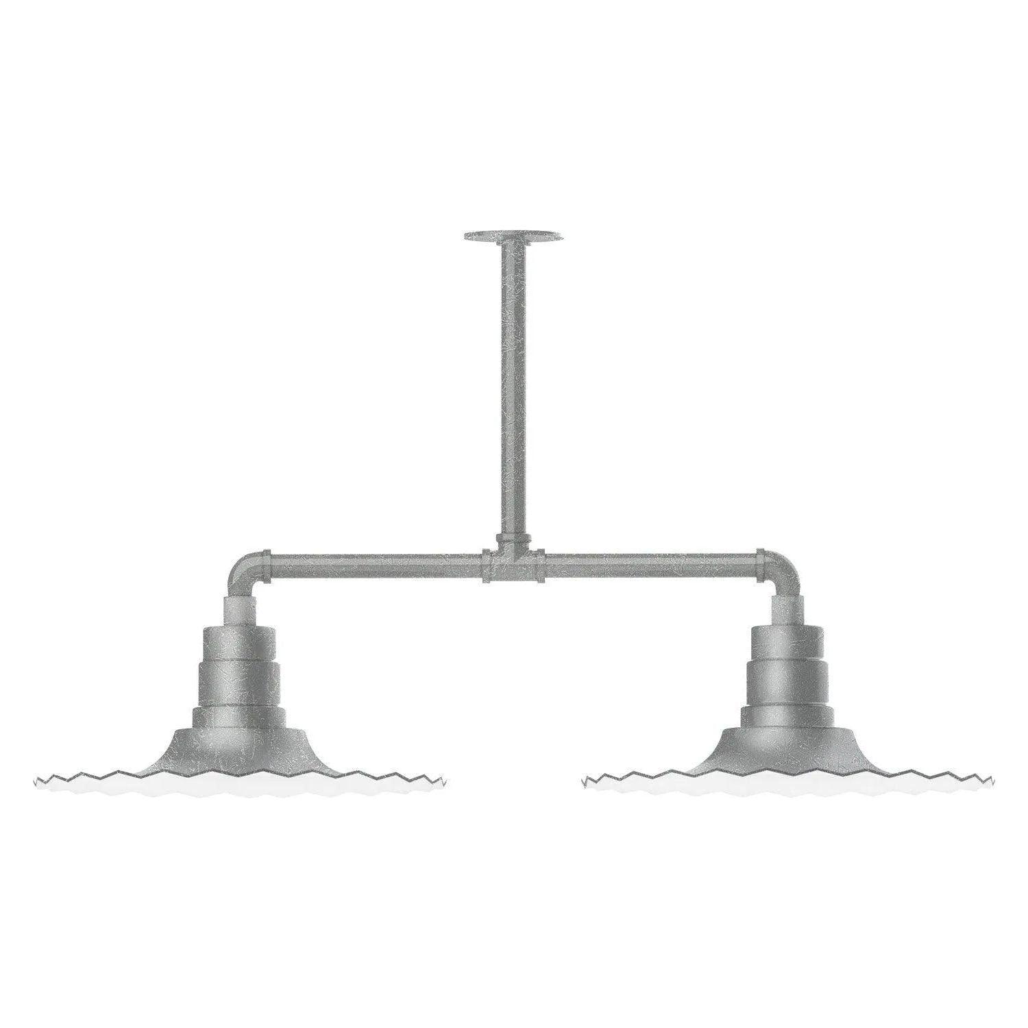 Montclair Light Works - Radial 16" 2-Light Stem Hung Pendant Light - MSD159-49 - Canada Light Shop