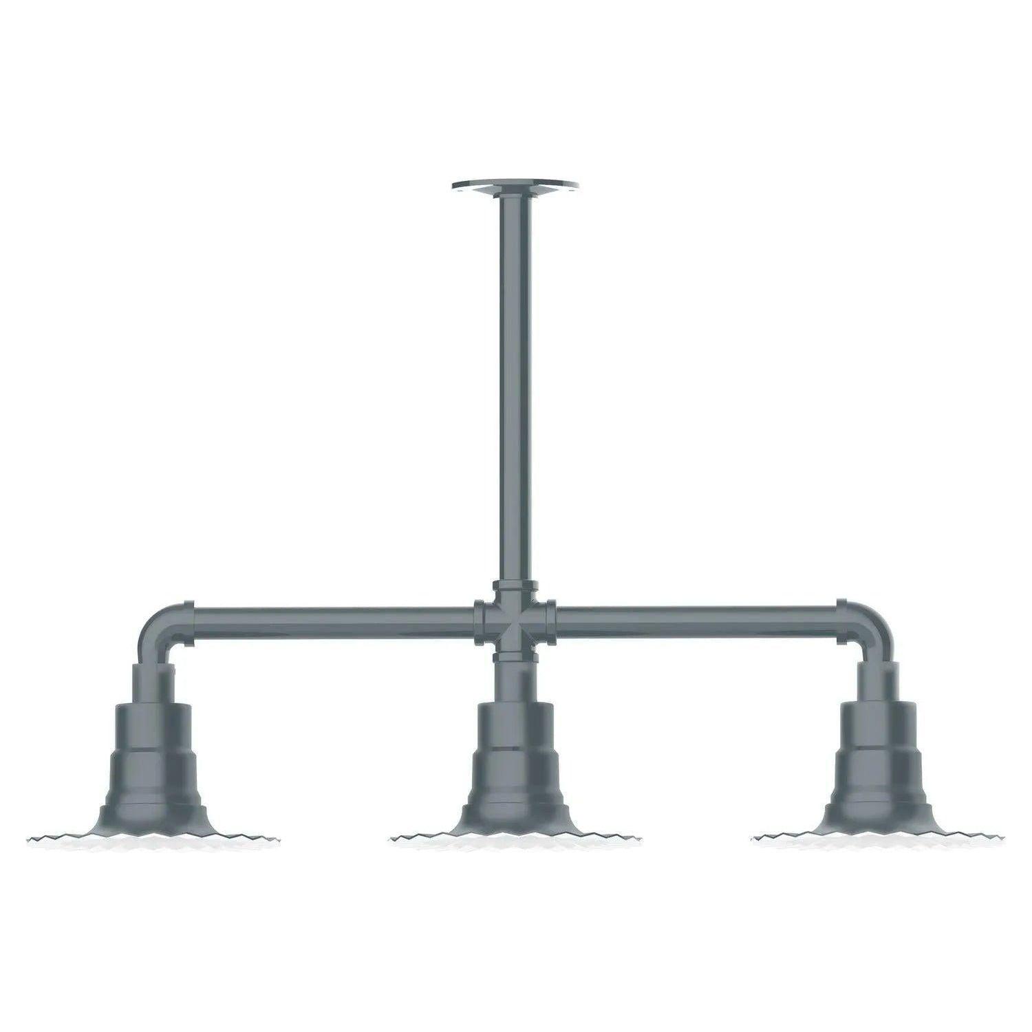 Montclair Light Works - Radial 8" 3-Light Stem Hung Pendant Light - MSK157-40 - Canada Light Shop