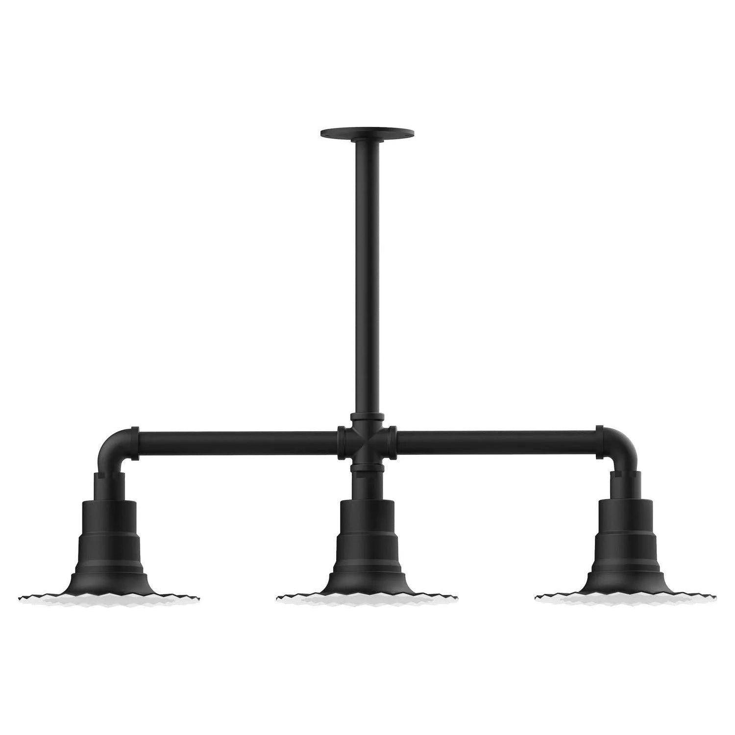 Montclair Light Works - Radial 8" 3-Light Stem Hung Pendant Light - MSK157-41 - Canada Light Shop