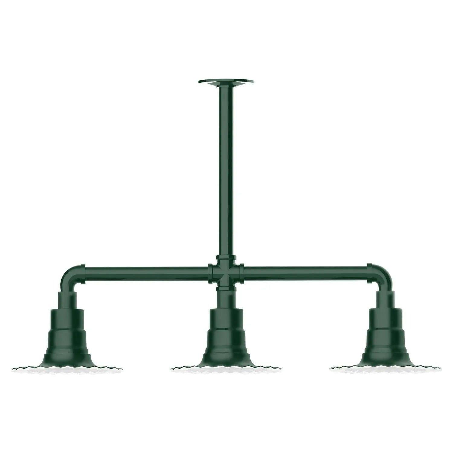 Montclair Light Works - Radial 8" 3-Light Stem Hung Pendant Light - MSK157-42 - Canada Light Shop