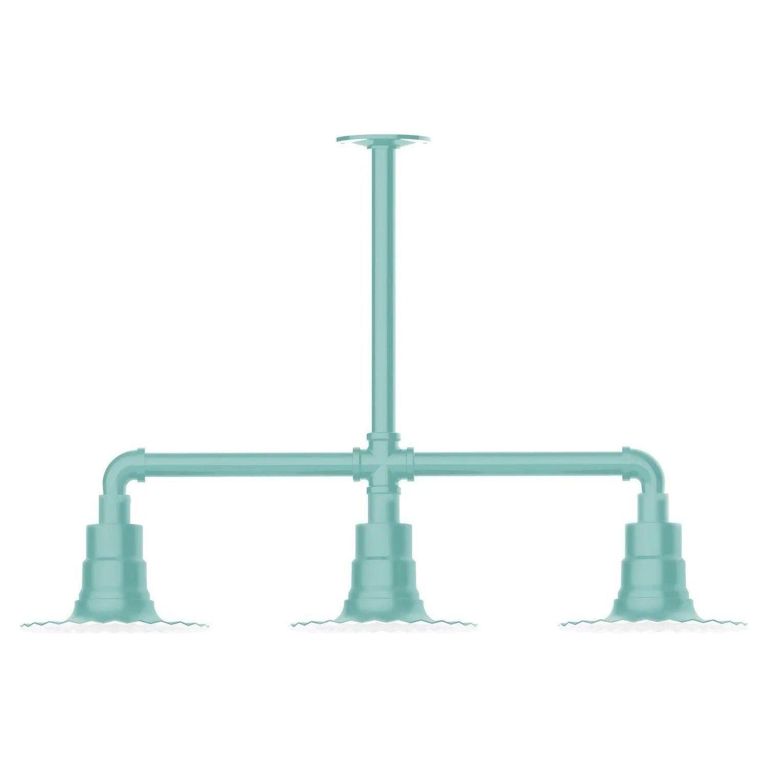 Montclair Light Works - Radial 8" 3-Light Stem Hung Pendant Light - MSK157-48 - Canada Light Shop