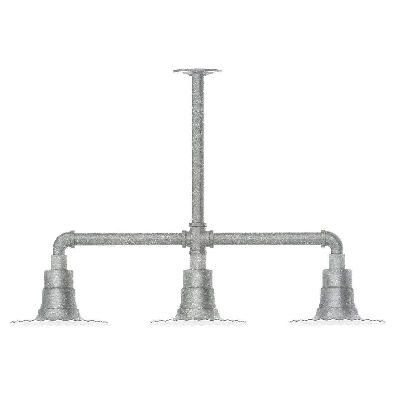 Montclair Light Works - Radial 8" 3-Light Stem Hung Pendant Light - MSK157-49 - Canada Light Shop